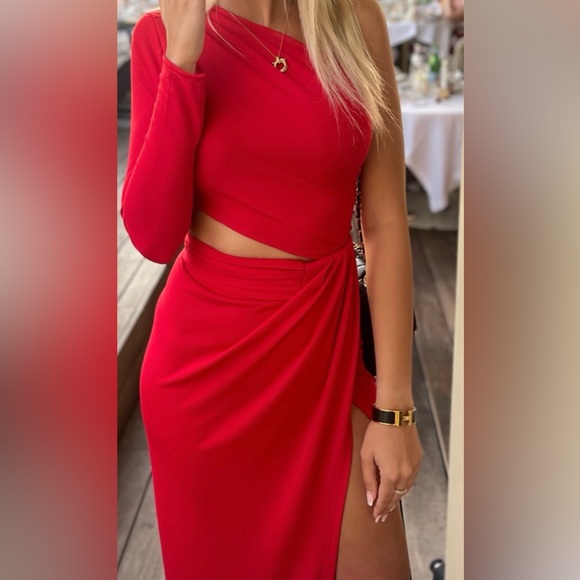 Ronny Kobo Red Lorinna High Slit Dress - Picture 5 of 8